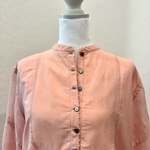 péro Pink Button-Front Shirt Dress | Artisan Oversized